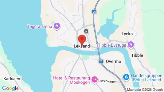Butikslokaler att hyra i Leksand - kort over placeringen
