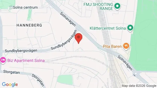 Kontorslokaler att hyra i Solna - kort over placeringen