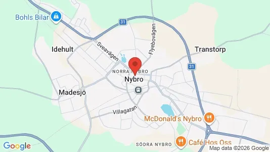 Butikslokaler att hyra i Nybro - Bild från Google Street View