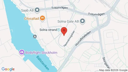 Kontorslokaler att hyra i Solna - kort over placeringen