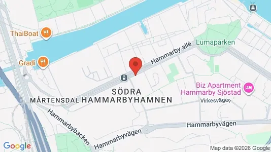 Kontorslokaler att hyra i Hammarbyhamnen - kort over placeringen