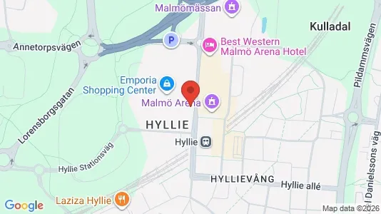 Kontorslokaler att hyra i Hyllie - kort over placeringen