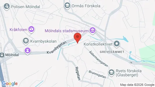 Kontorslokaler att hyra i Mölndal - kort over placeringen