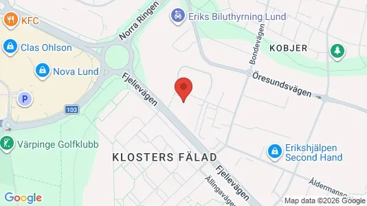 Kontorslokaler att hyra i Lund - kort over placeringen