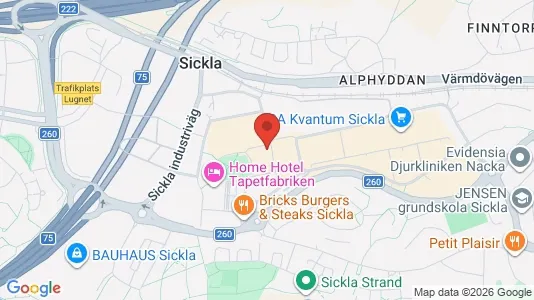 Kontorslokaler att hyra i Nacka - kort over placeringen