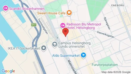 Kontorslokaler att hyra i Helsingborg - kort over placeringen
