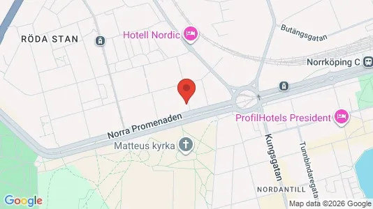 Kontorslokaler att hyra i Norrköping - kort over placeringen