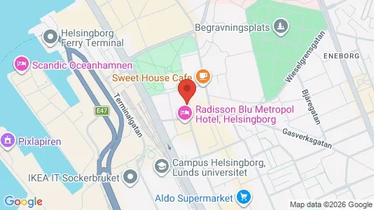 Kontorslokaler att hyra i Helsingborg - kort over placeringen