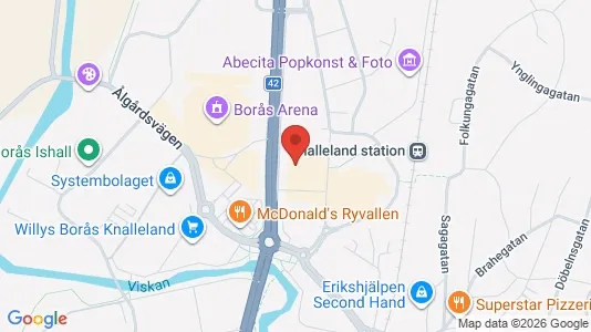 Kontorslokaler att hyra i Borås - kort over placeringen