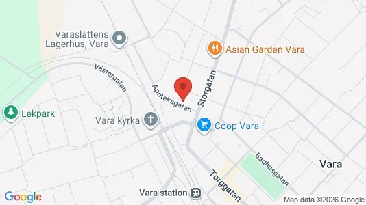 Kontorslokaler att hyra i Vara - kort over placeringen