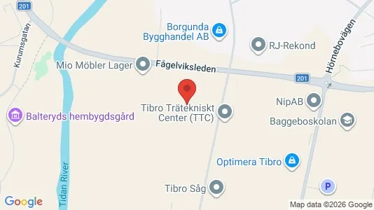Kontorslokaler att hyra i Tibro - kort over placeringen