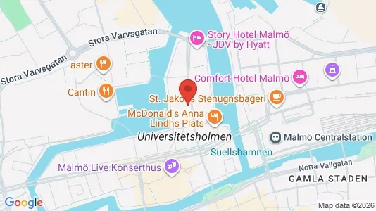 Kontorslokaler att hyra i Malmö Centrum - kort over placeringen