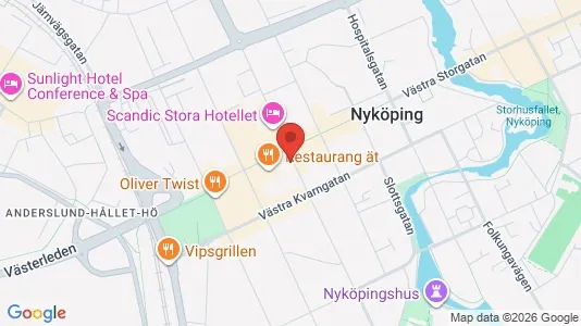 Kontorslokaler att hyra i Nyköping - kort over placeringen