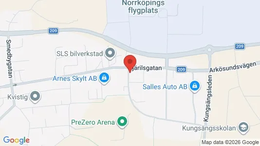 Kontorslokaler att hyra i Norrköping - kort over placeringen