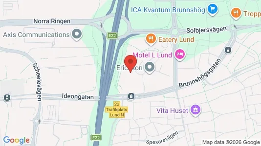 Kontorslokaler att hyra i Lund - kort over placeringen
