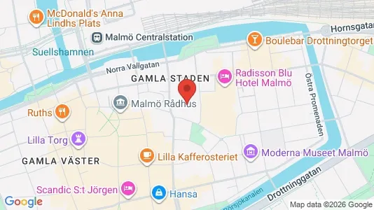 Kontorslokaler att hyra i Malmö Centrum - kort over placeringen