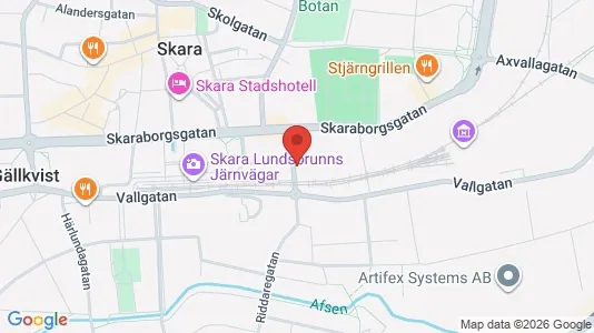 Kontorslokaler att hyra i Skara - kort over placeringen