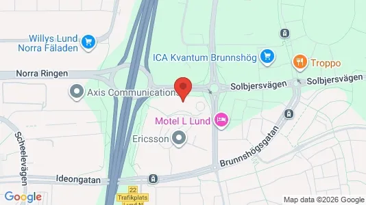 Kontorslokaler att hyra i Lund - kort over placeringen