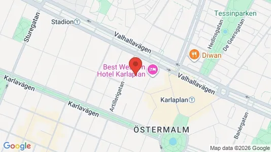 Kontorslokaler att hyra i Östermalm - kort over placeringen