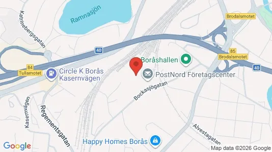 Lagerlokaler att hyra i Borås - kort over placeringen