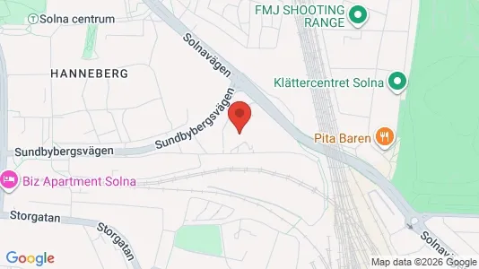 Kontorslokaler att hyra i Solna - kort over placeringen