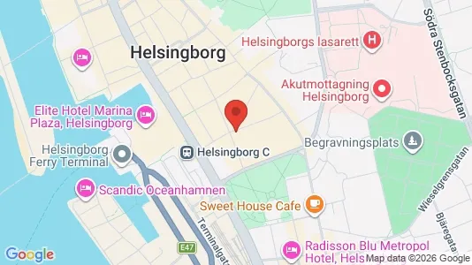 Kontorslokaler att hyra i Helsingborg - kort over placeringen