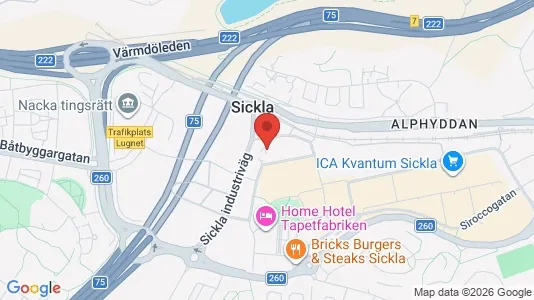 Kontorslokaler att hyra i Nacka - kort over placeringen