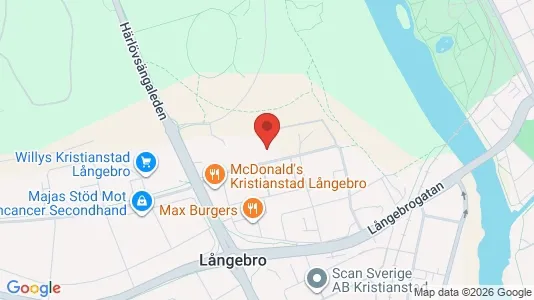 Kontorslokaler att hyra i Kristianstad - kort over placeringen