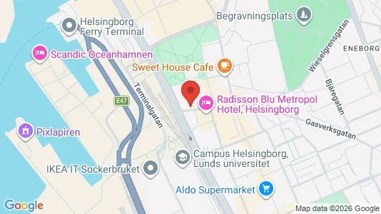 Kontorslokaler att hyra i Helsingborg - kort over placeringen