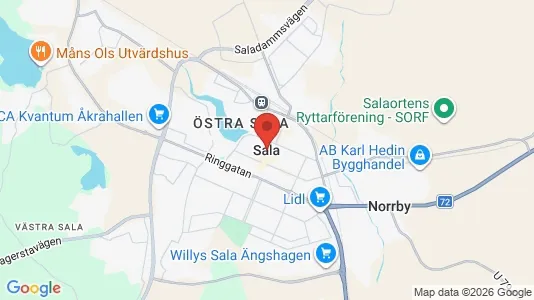 Butikslokaler att hyra i Sala - Bild från Google Street View