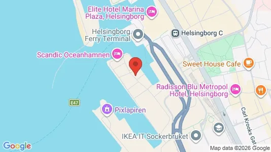 Kontorslokaler att hyra i Helsingborg - kort over placeringen