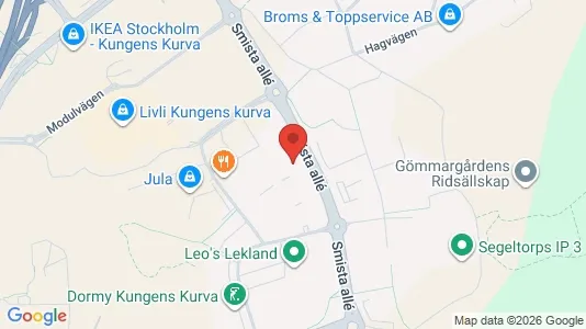 Kontorslokaler att hyra i Huddinge - kort over placeringen