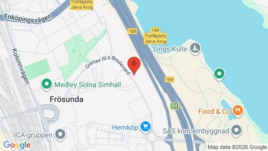 Kontorslokaler att hyra i Solna - kort over placeringen