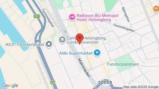 Kontorslokaler att hyra i Helsingborg - kort over placeringen