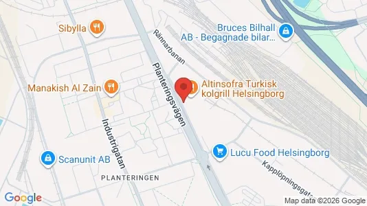 Kontorslokaler att hyra i Helsingborg - kort over placeringen