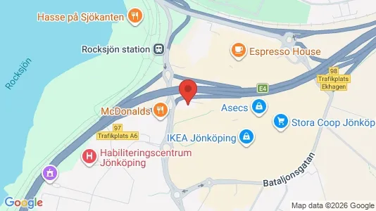 Kontorslokaler att hyra i Jönköping - kort over placeringen