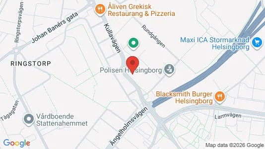 Kontorslokaler att hyra i Helsingborg - kort over placeringen