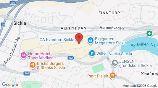 Kontorslokaler att hyra i Nacka - kort over placeringen