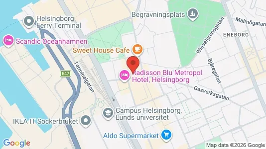 Kontorslokaler att hyra i Helsingborg - kort over placeringen