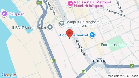 Kontorslokaler att hyra i Helsingborg - kort over placeringen