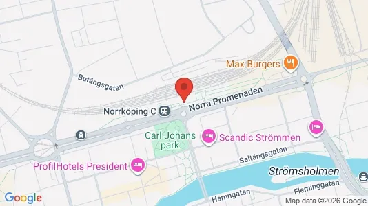 Kontorslokaler att hyra i Norrköping - kort over placeringen