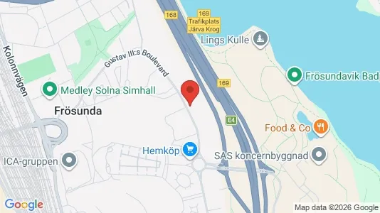 Kontorslokaler att hyra i Solna - kort over placeringen
