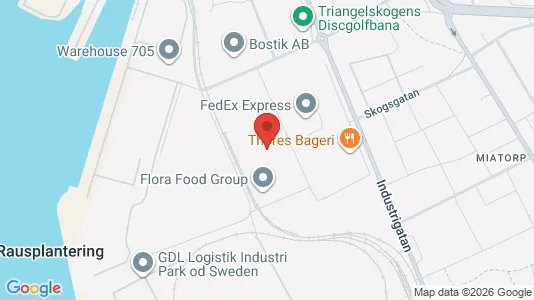 Kontorslokaler att hyra i Helsingborg - kort over placeringen