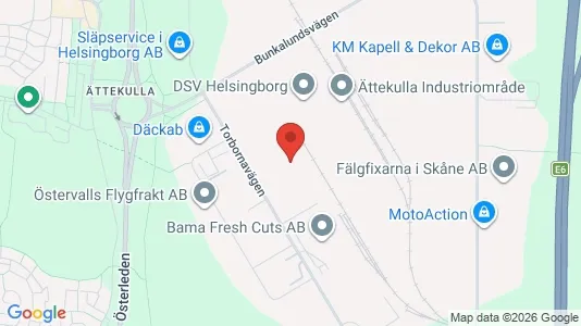 Industrilokaler att hyra i Helsingborg - kort over placeringen