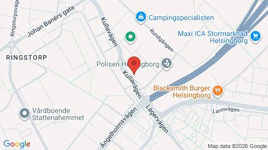 Kontorslokaler att hyra i Helsingborg - kort over placeringen