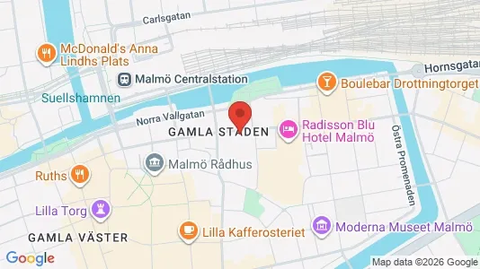 Kontorslokaler att hyra i Malmö Centrum - kort over placeringen