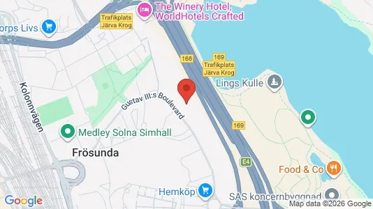Kontorslokaler att hyra i Solna - kort over placeringen