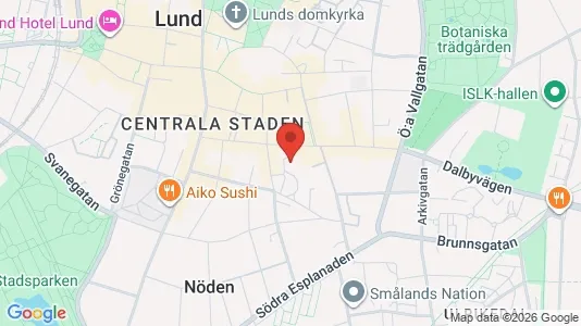 Kontorslokaler att hyra i Lund - kort over placeringen