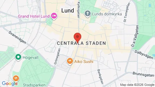 Kontorslokaler att hyra i Lund - kort over placeringen