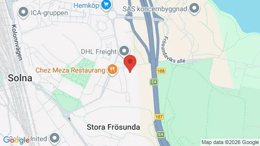 Kontorslokaler att hyra i Solna - kort over placeringen